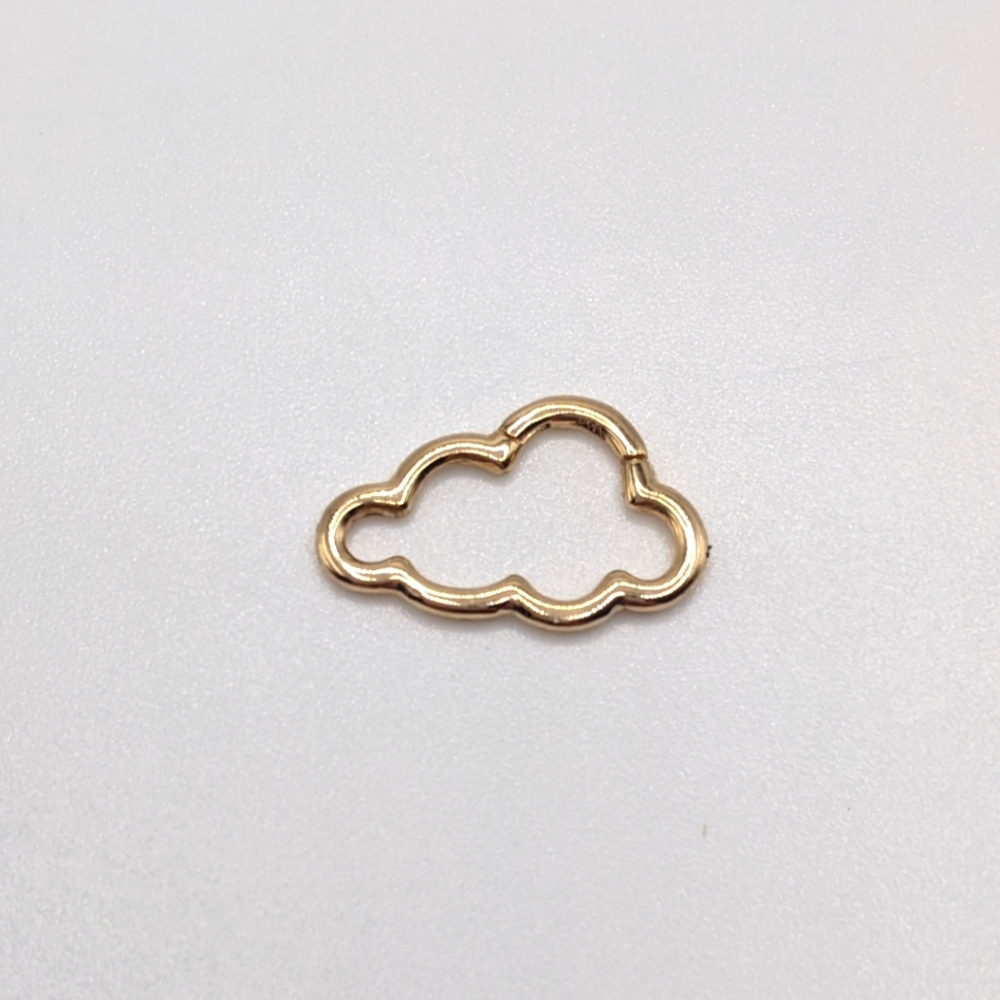 14k Yellow Gold Cloud Carabiner Clasp
